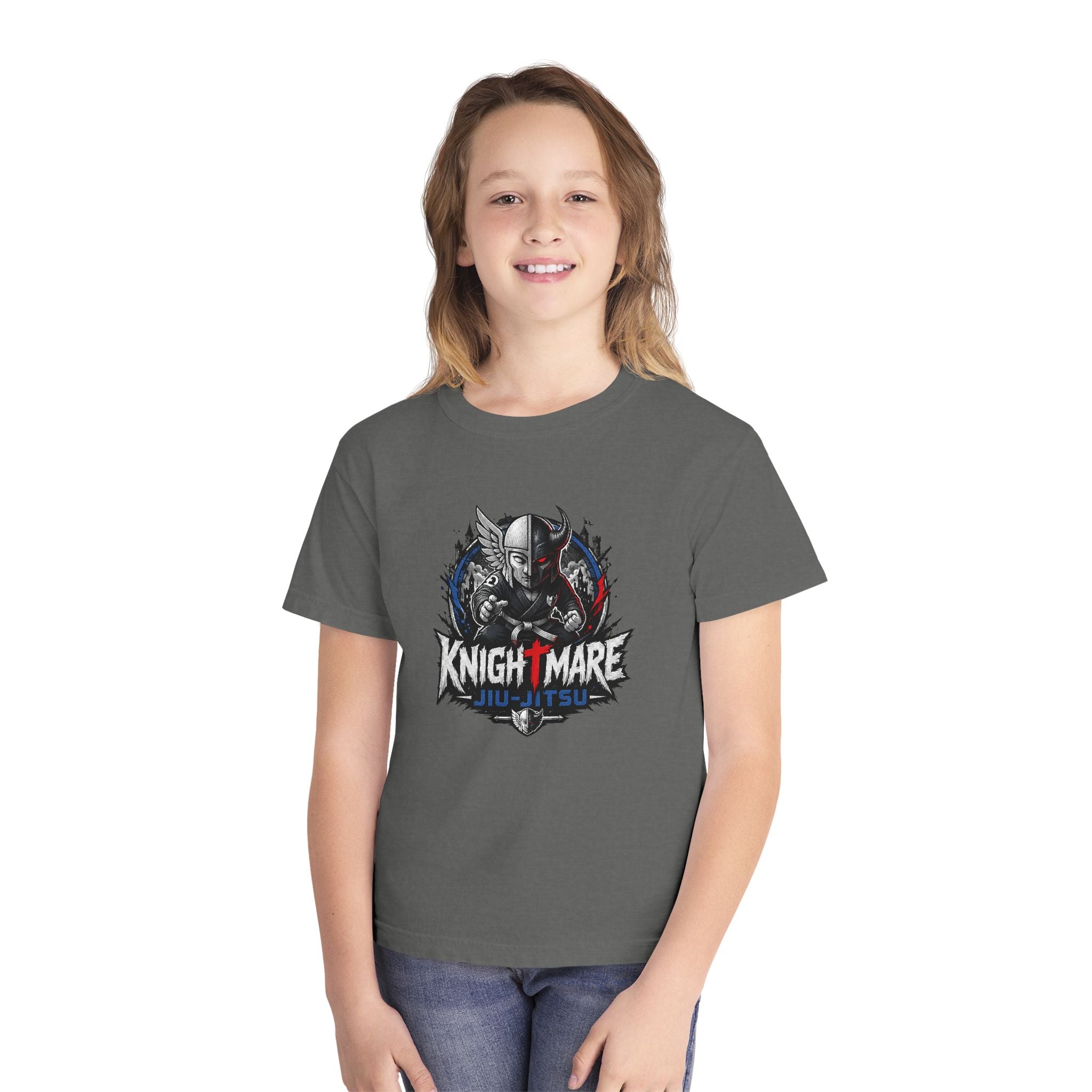 Knightmare Skull Youth Tee — Dark Fantasy Graphic Shirt ("Knightmare")
