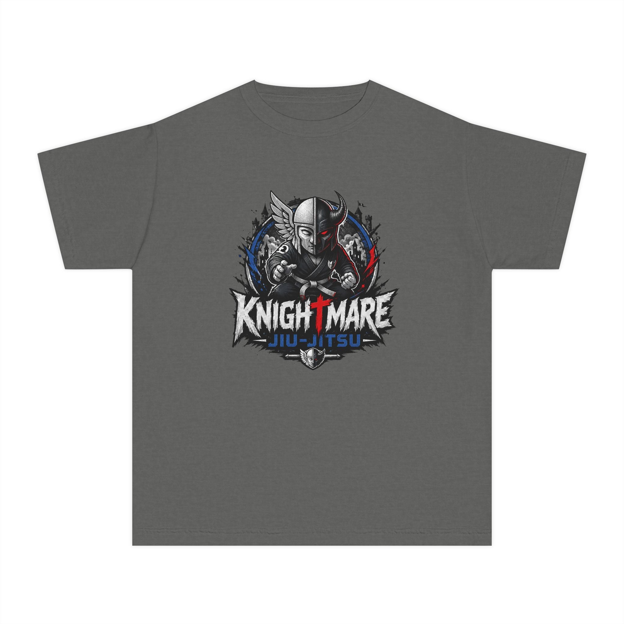Knightmare Skull Youth Tee — Dark Fantasy Graphic Shirt ("Knightmare")
